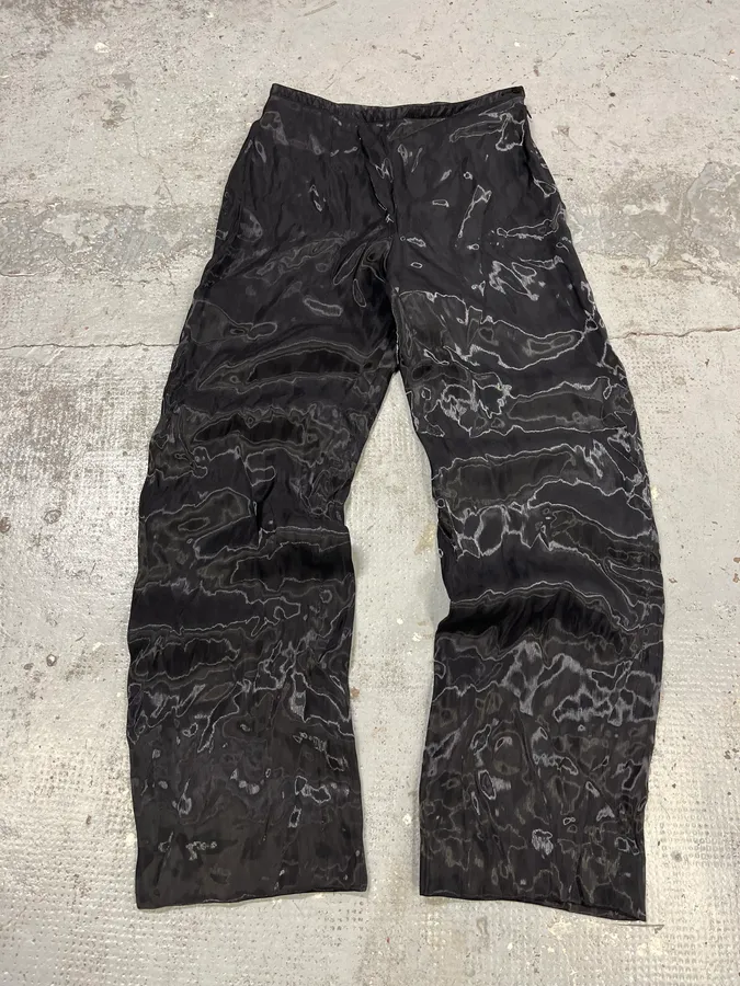 2000s Giorgio Armani Black Satined Light Pants