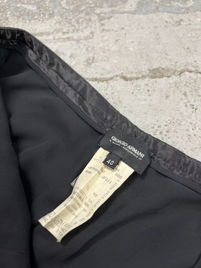 2000s Giorgio Armani Black Satined Light Pants - Image 10