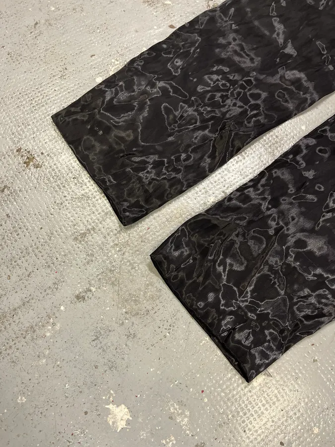 2000s Giorgio Armani Black Satined Light Pants - Image 7