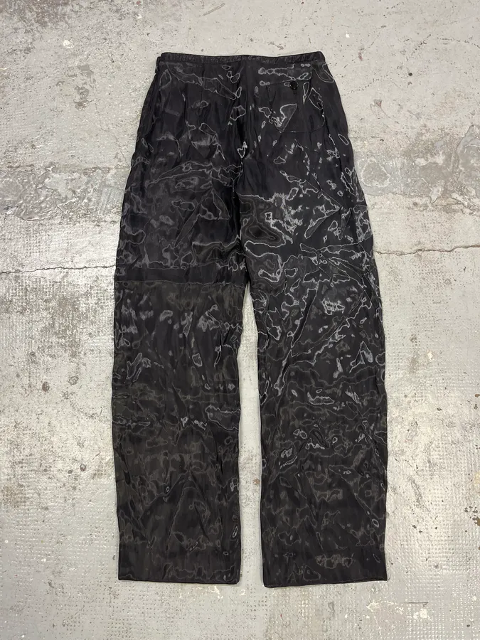 2000s Giorgio Armani Black Satined Light Pants - Image 8