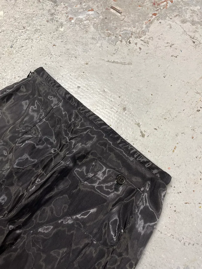 2000s Giorgio Armani Black Satined Light Pants - Image 9