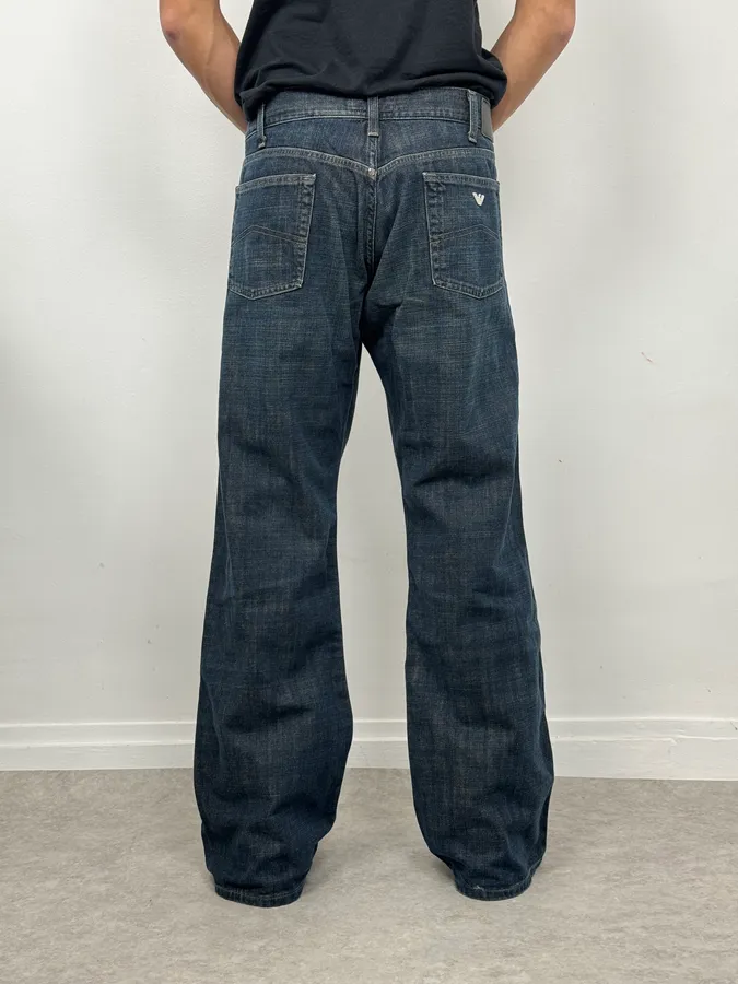 2000s Giorgio Armani Navy Brut Jeans - Image 4