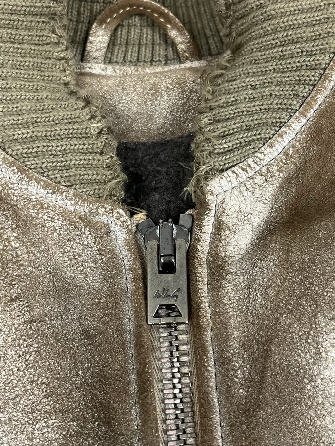 2000s Giorgio Brato Beige Suede Washed Bomber Jacket - Image 9