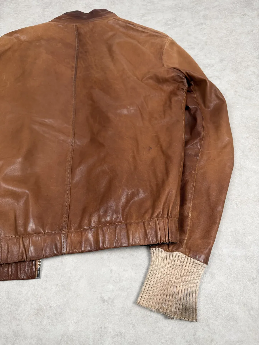 2000s Giorgio Brato Brown Leather Jacket - Image 4