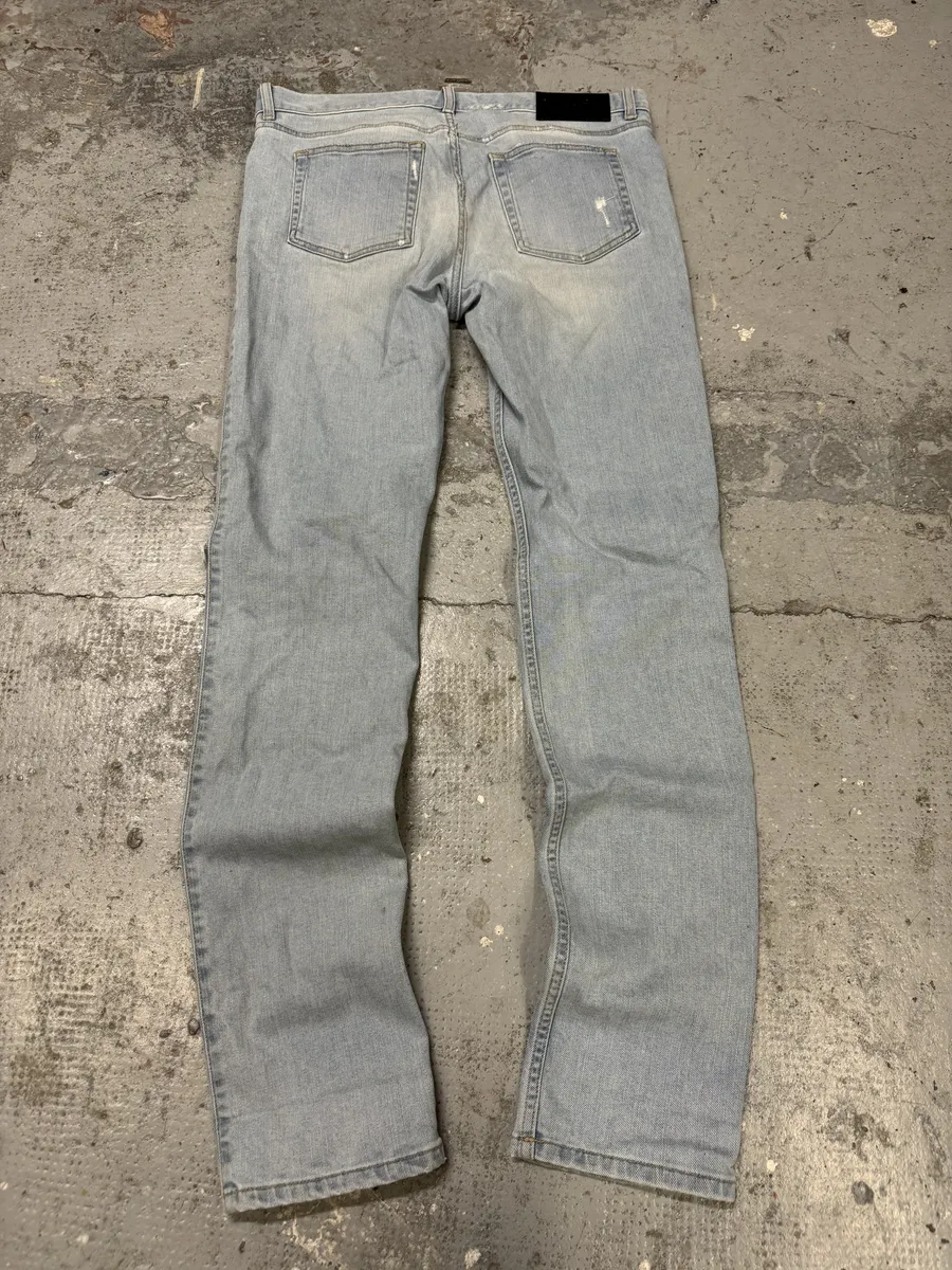 2000s Givenchy Blue Distressed Slim Denim Jeans - Image 2