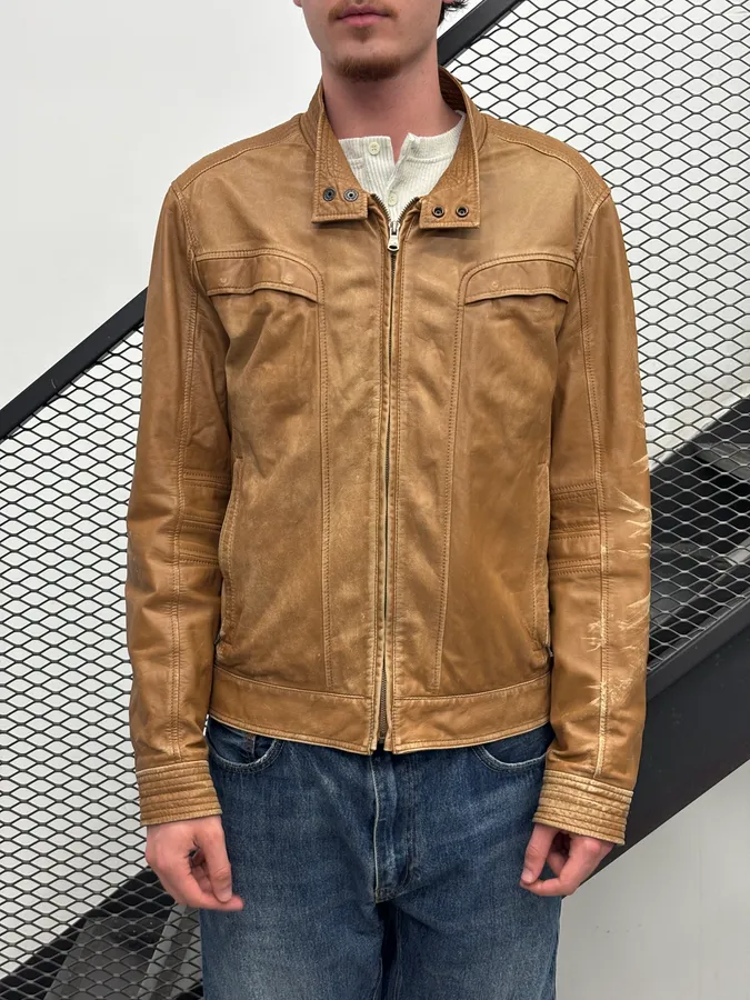 2000s Givenchy Camel Leather Jacket - Image 2