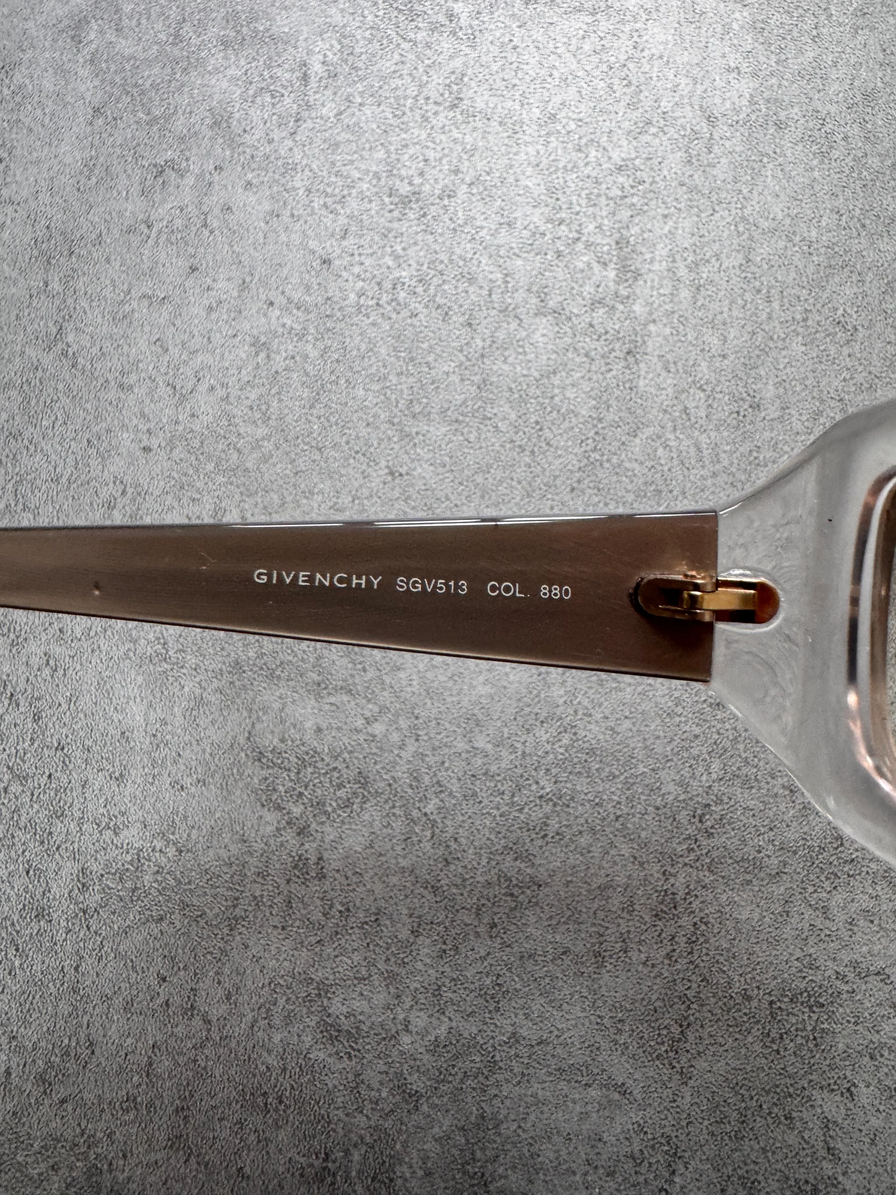 2000s Givenchy Transparent Rectangle Sunglasses - Image 7