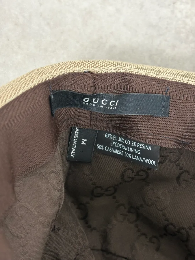 2000s Gucci Beige Canvas Hat - Image 9