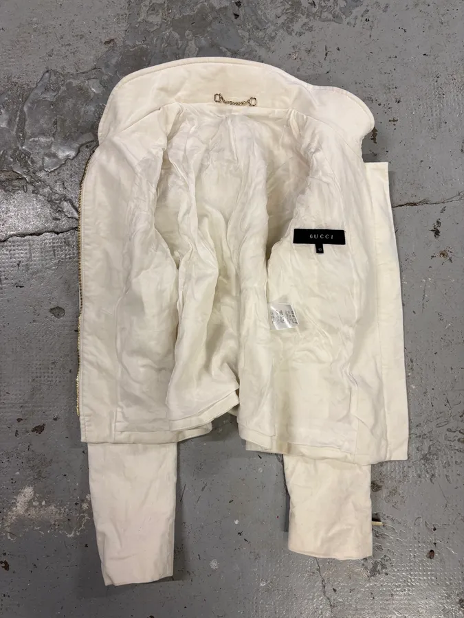 2000s Gucci Beige Lady Cotton Jacket - Image 5