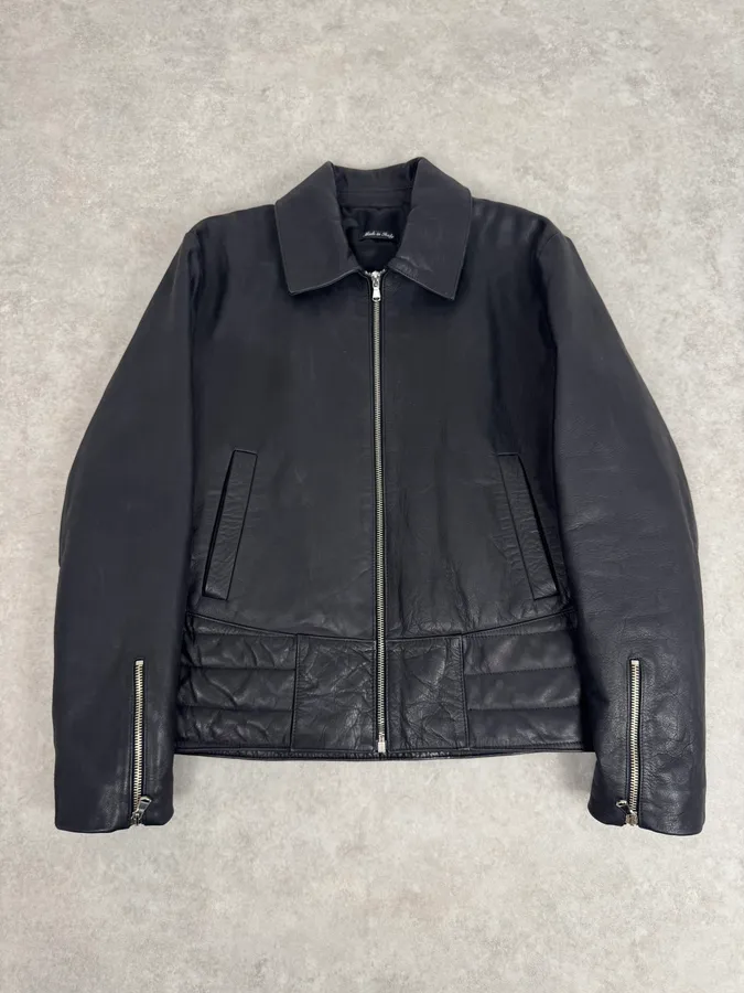 2000s Gucci Biker Black Leather Jacket