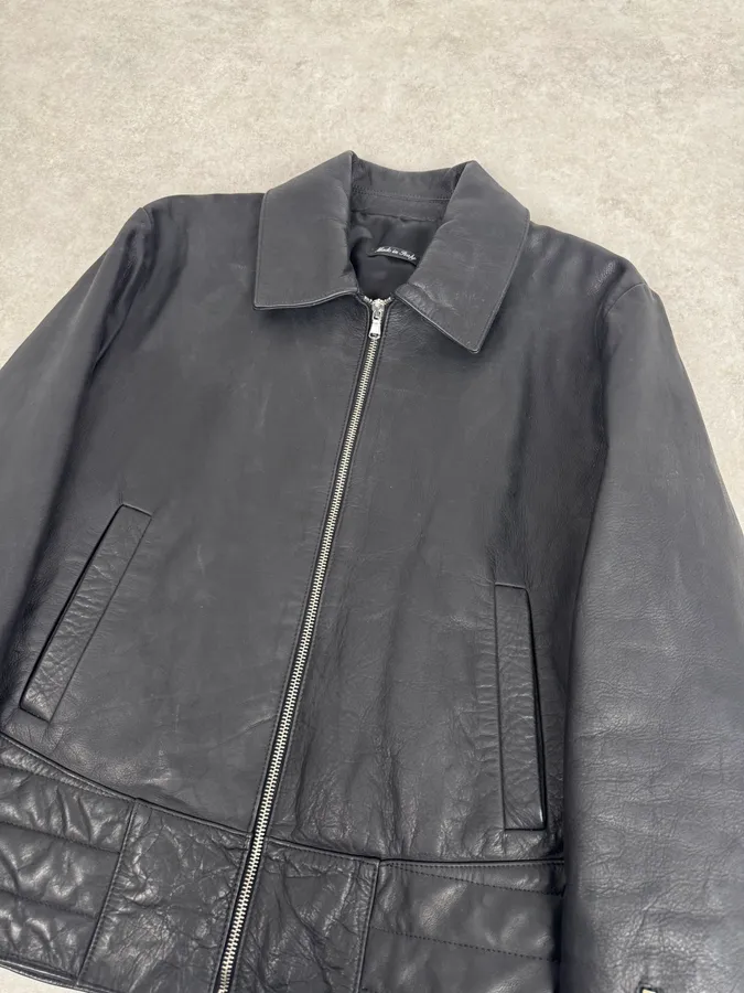 2000s Gucci Biker Black Leather Jacket - Image 4