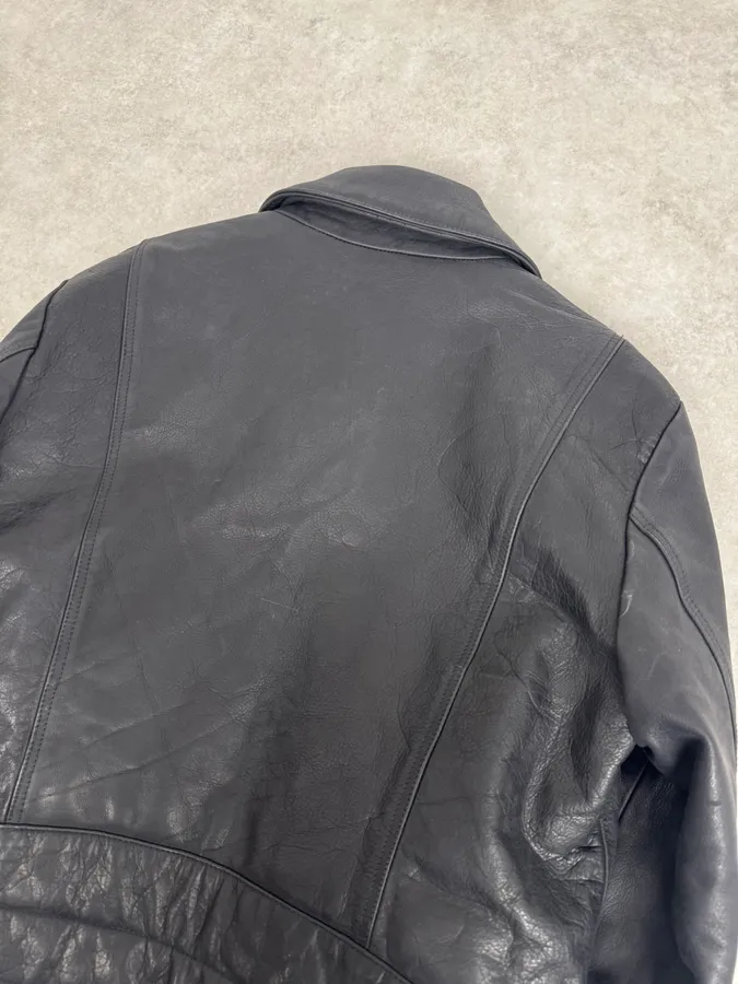 2000s Gucci Biker Black Leather Jacket - Image 6
