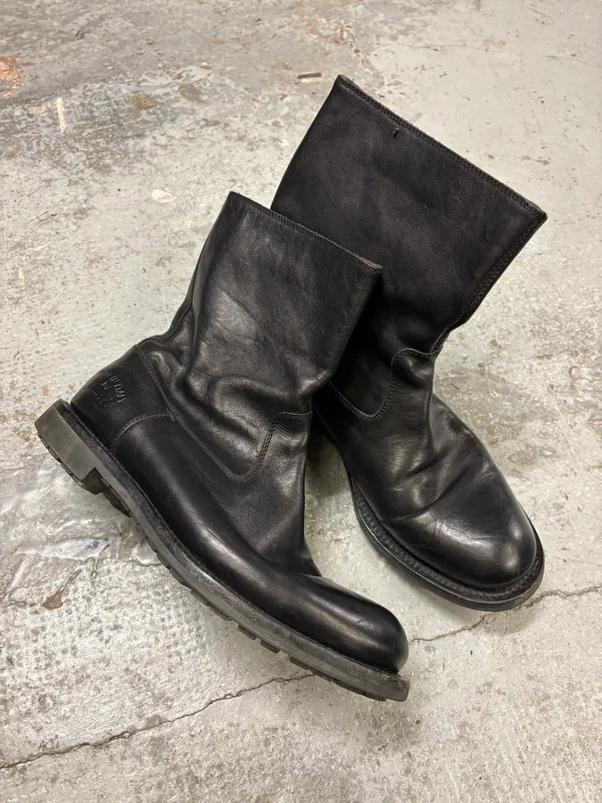 2000s Gucci Black Ankle Leather Boots - Image 5
