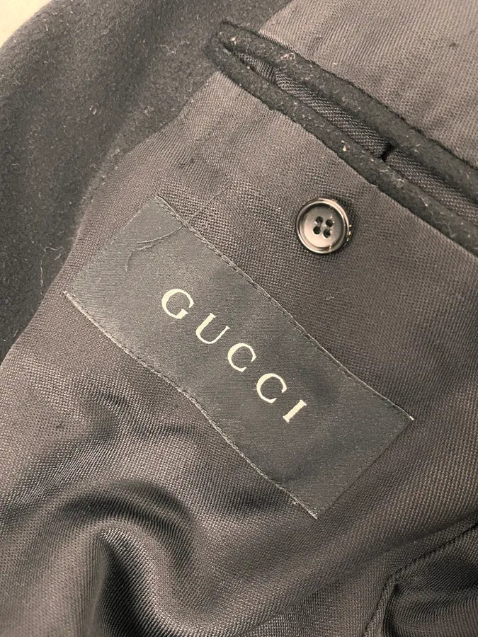 2000s Gucci Black Caban Officer Wool Jacket - Image 8