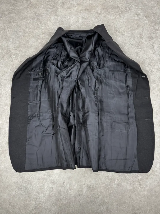 2000s Gucci Black Classy Tailored Blazer & Pants - Image 13