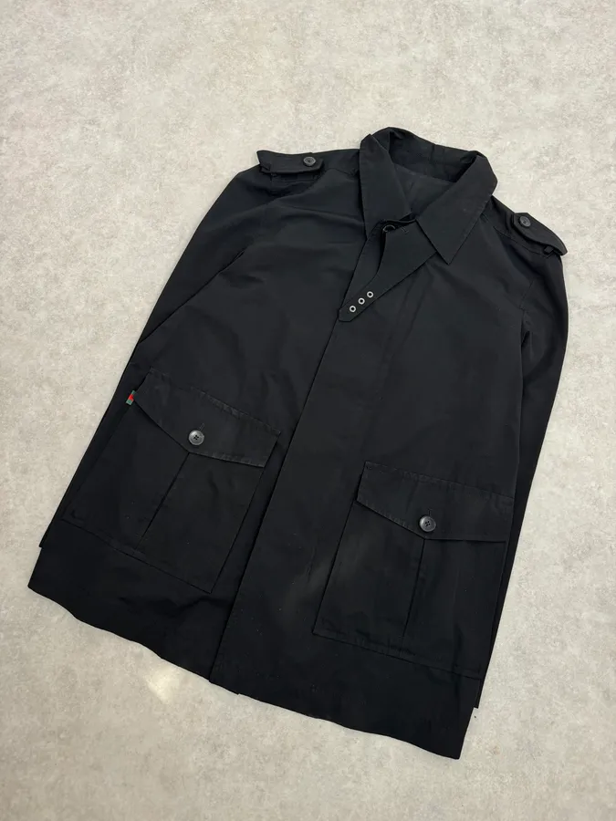 2000s Gucci Black Classy Windbreaker Jacket - Image 4