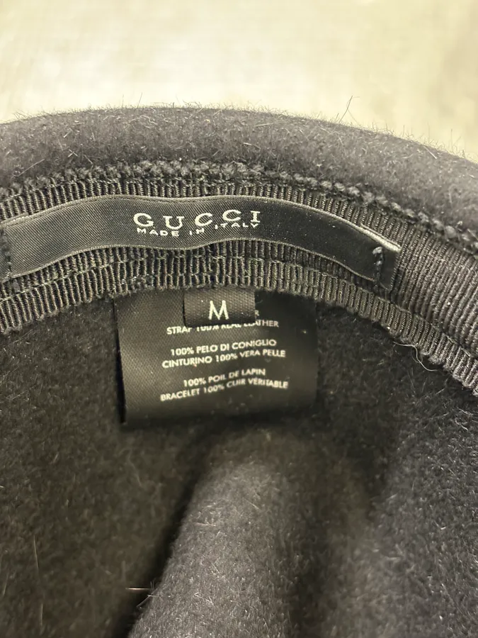 2000s Gucci Black Fedora Wool Hat - Image 6