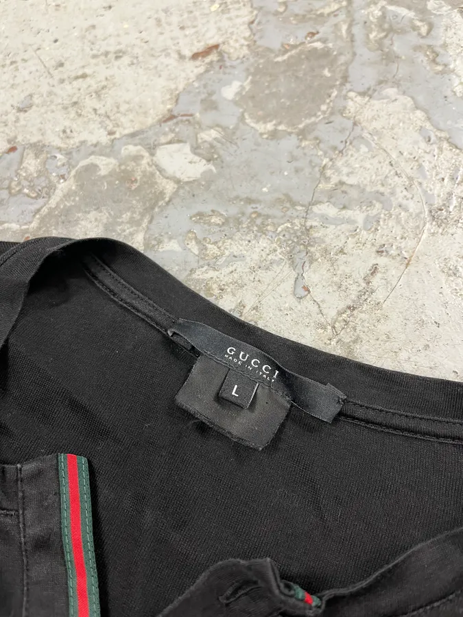 2000s Gucci Black Henley - Image 5