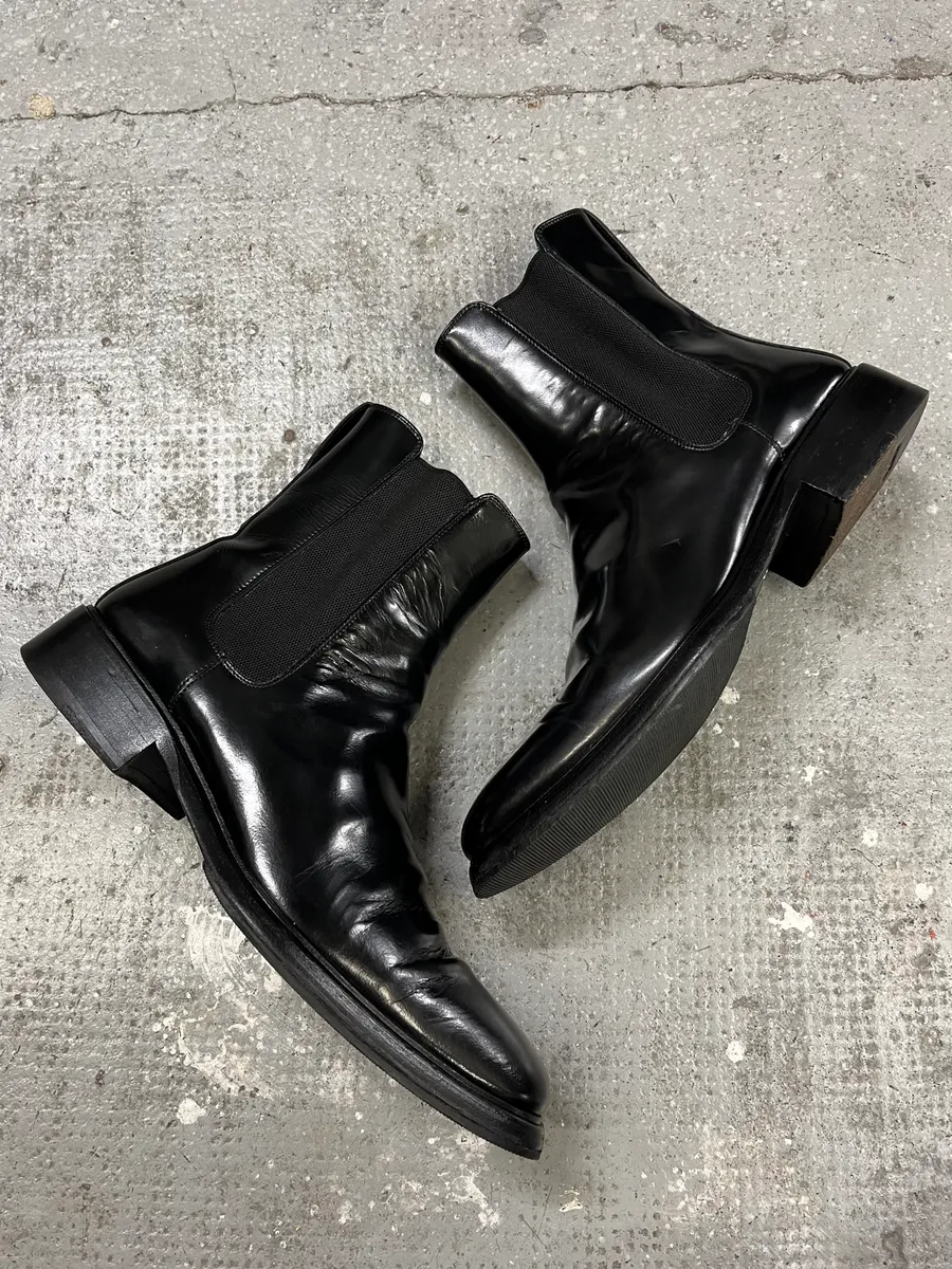 2000s Gucci Black Leather High Boots - Image 2