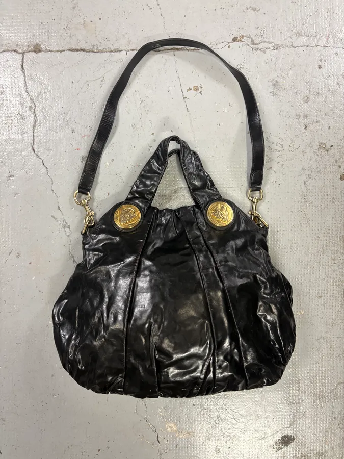 2000s Gucci Black Leather Hysteria Handle Bag - Image 4