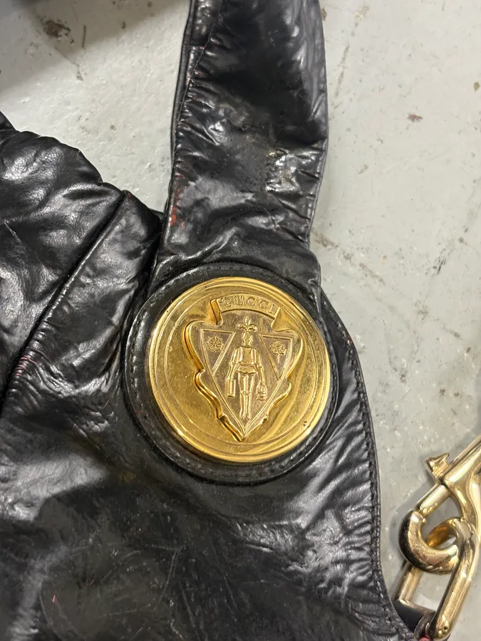 2000s Gucci Black Leather Hysteria Handle Bag - Image 5