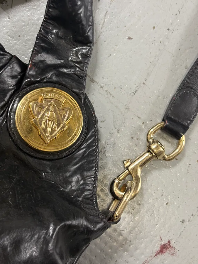 2000s Gucci Black Leather Hysteria Handle Bag - Image 6