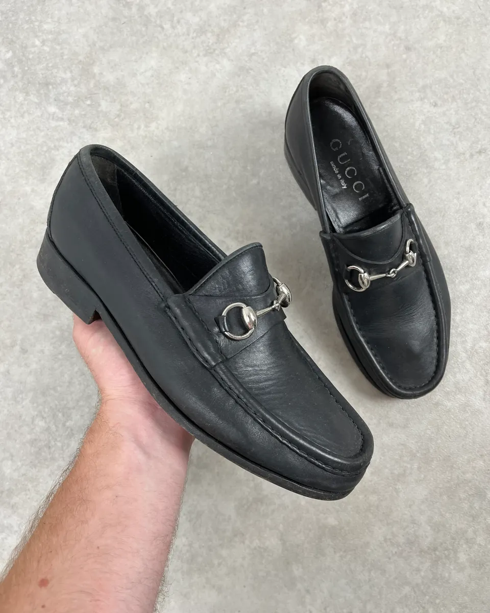 2000s Gucci Black Leather Loafers