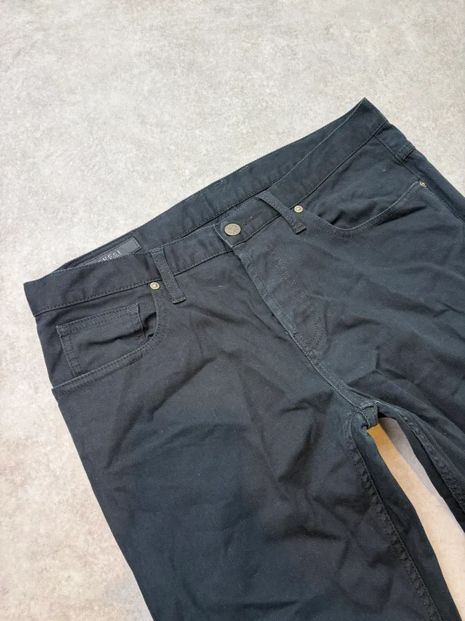 2000s Gucci Black Minimalist Denim Jeans by Frida Giannini - Image 6