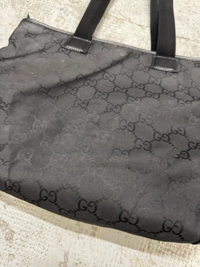 2000s Gucci Black Monogram Handle Bag - Image 6