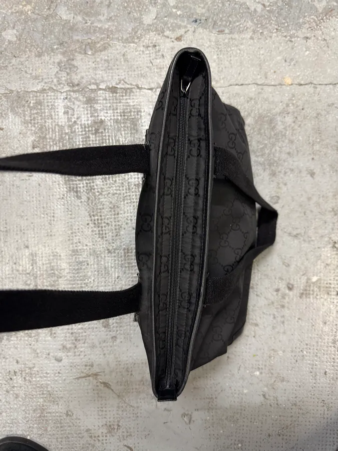 2000s Gucci Black Monogram Handle Bag - Image 9