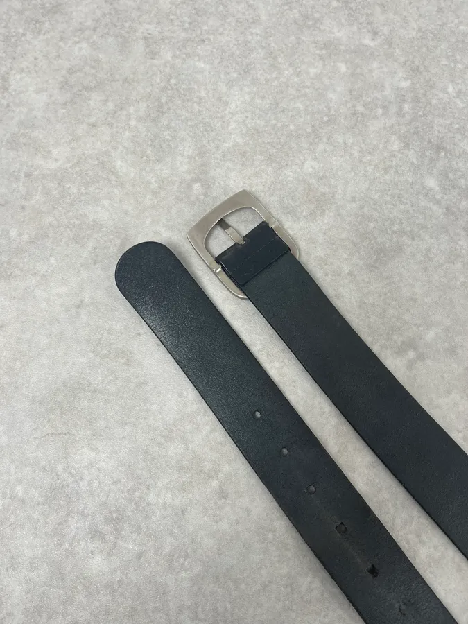 2000s Gucci Black Monogrammed Italian Leather Belt - Image 4
