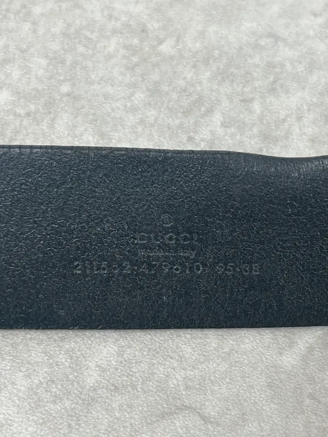 2000s Gucci Black Monogrammed Italian Leather Belt - Image 6