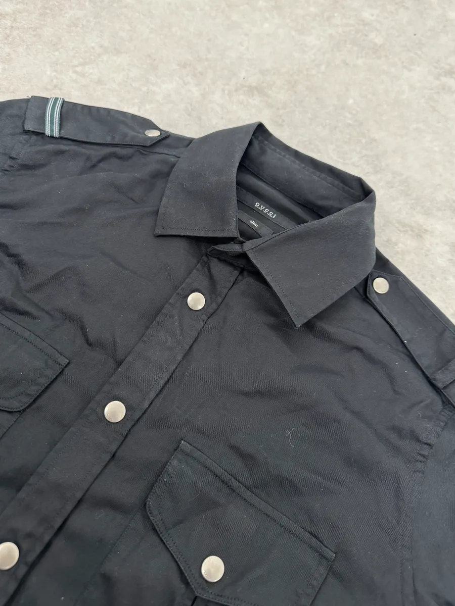 2000s Gucci Black Officer Shirt - Image 5