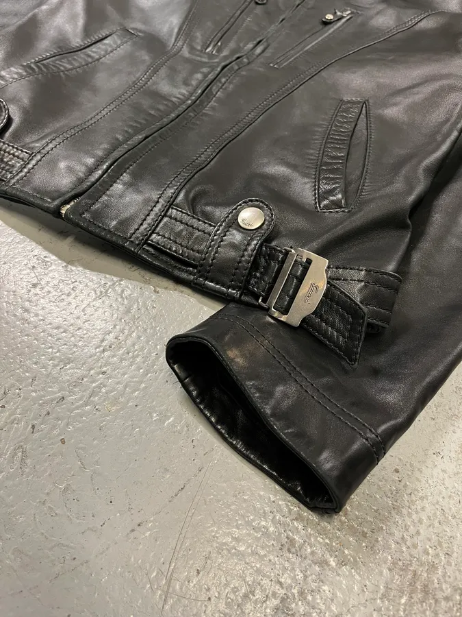 2000s Gucci Black Premium Biker Leather Jacket - Image 6