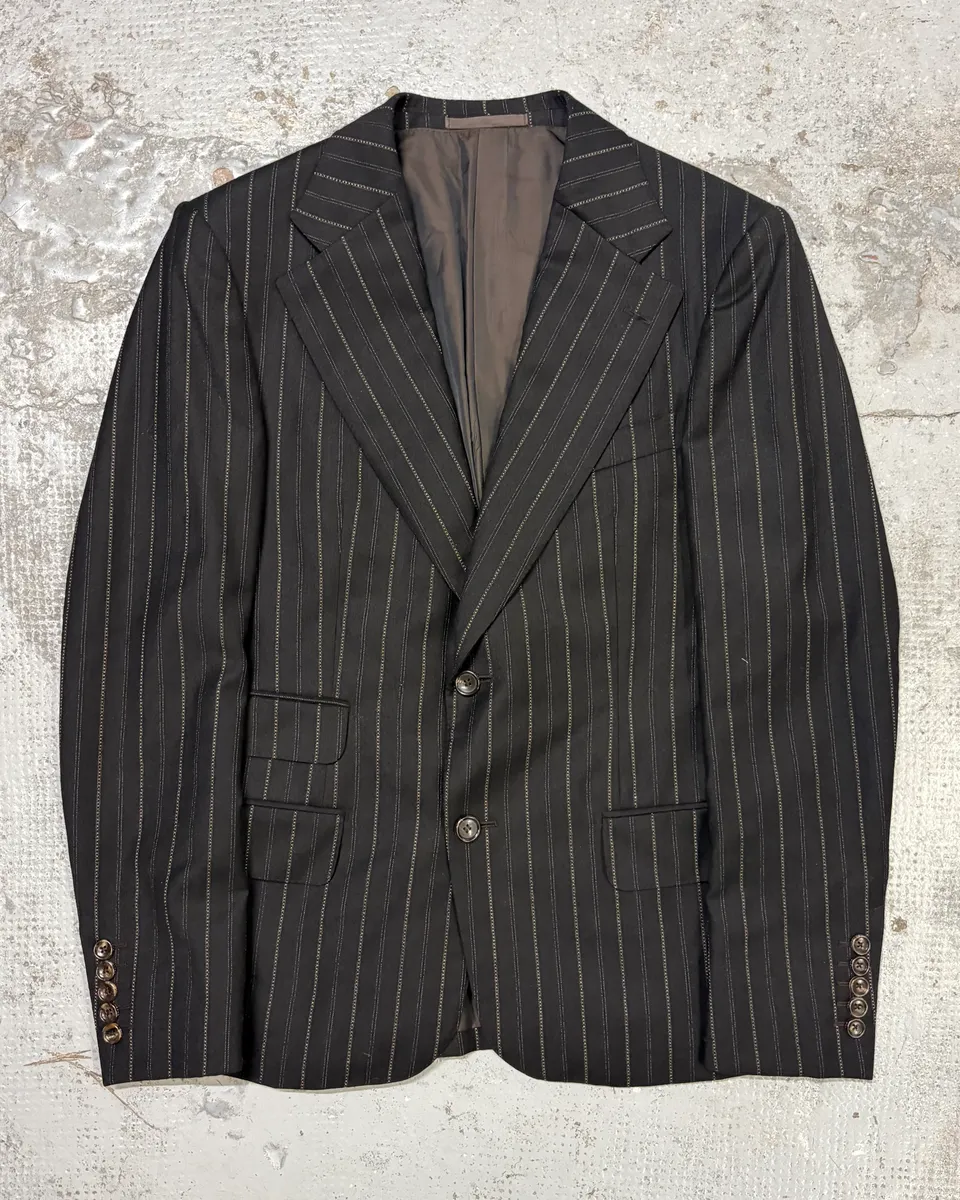 2000s Gucci Black Wool Pinstriped Suit by Tom Ford - Image 4