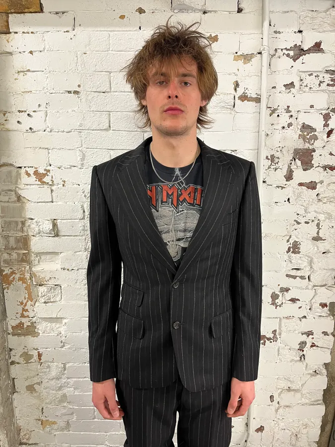 2000s Gucci Black Wool Pinstriped Suit by Tom Ford - Image 6