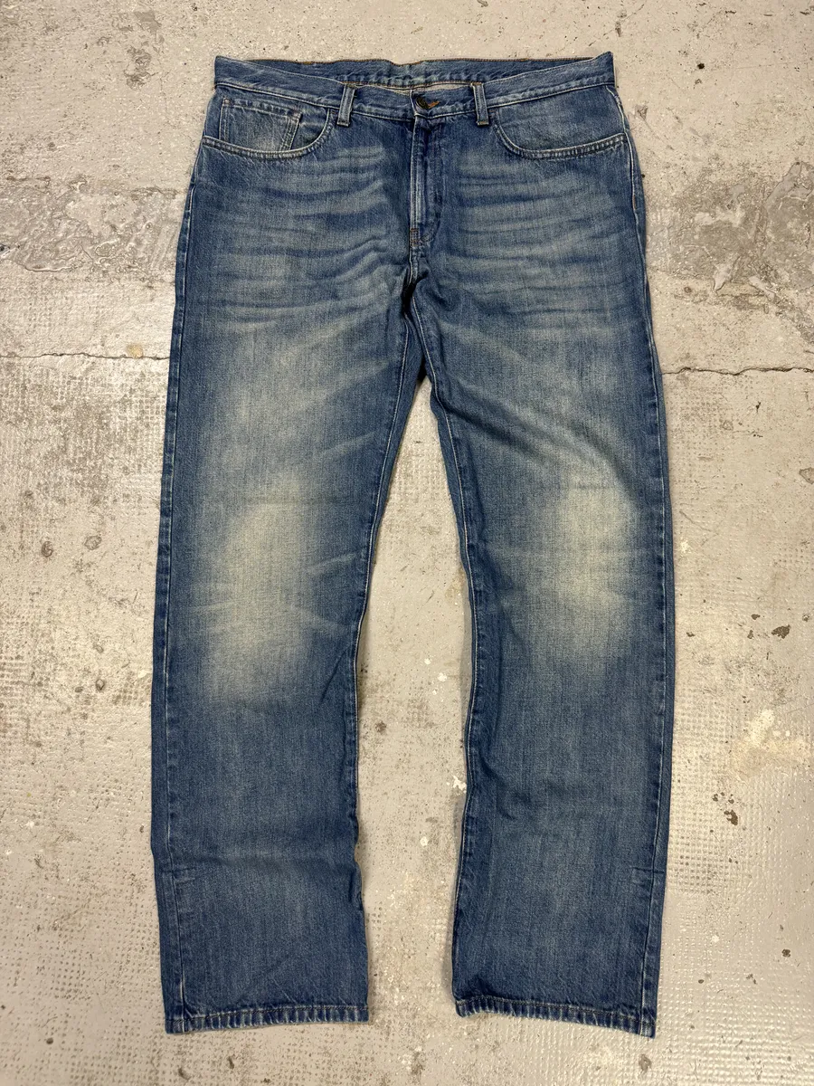 2000s Gucci Blue Faded Straight Denim Jeans - Image 4