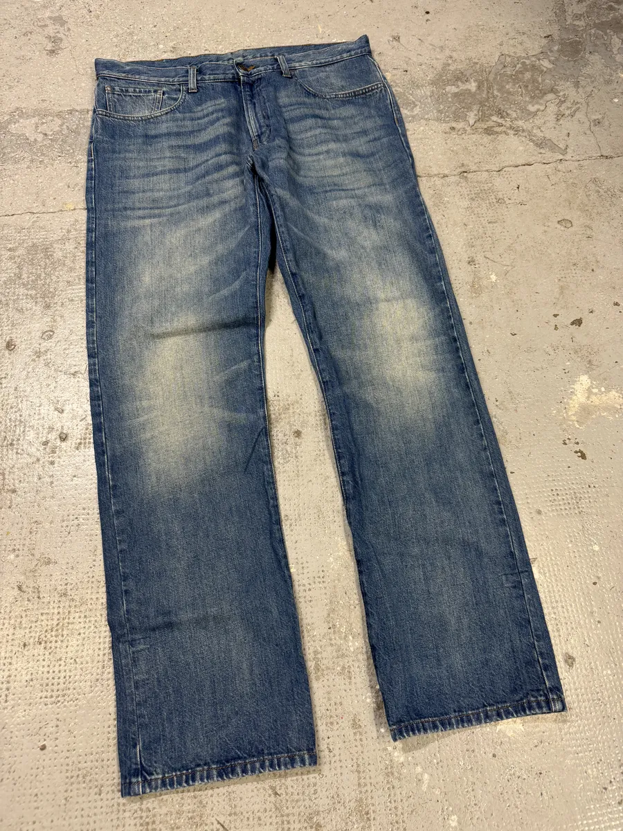 2000s Gucci Blue Faded Straight Denim Jeans - Image 6