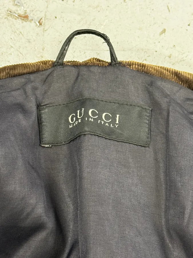 2000s Gucci Brown Asymmetrical Zip Biker Leather Jacket - Image 14