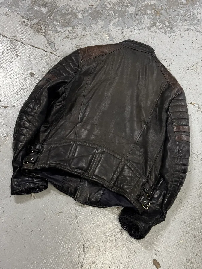 2000s Gucci Brown Asymmetrical Zip Biker Leather Jacket - Image 6