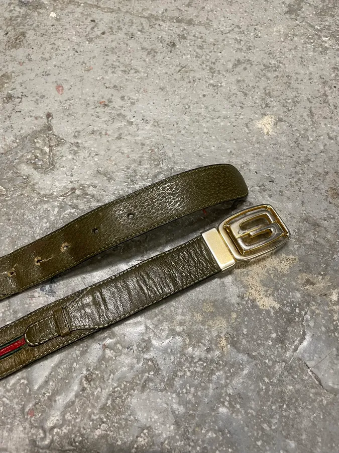 2000s Gucci Brown Italian Leather Belt - Image 4