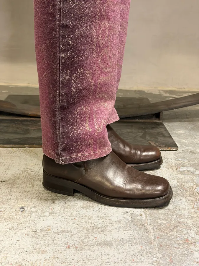 2000s Gucci Brown Leather Ankle Boots - Image 3