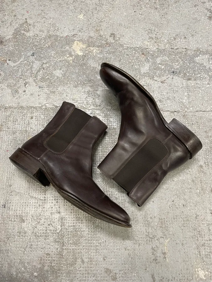 2000s Gucci Brown Leather Ankle Boots - Image 4