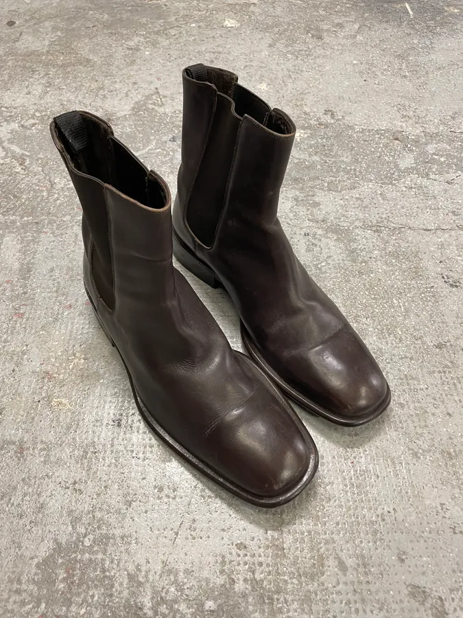 2000s Gucci Brown Leather Ankle Boots - Image 6