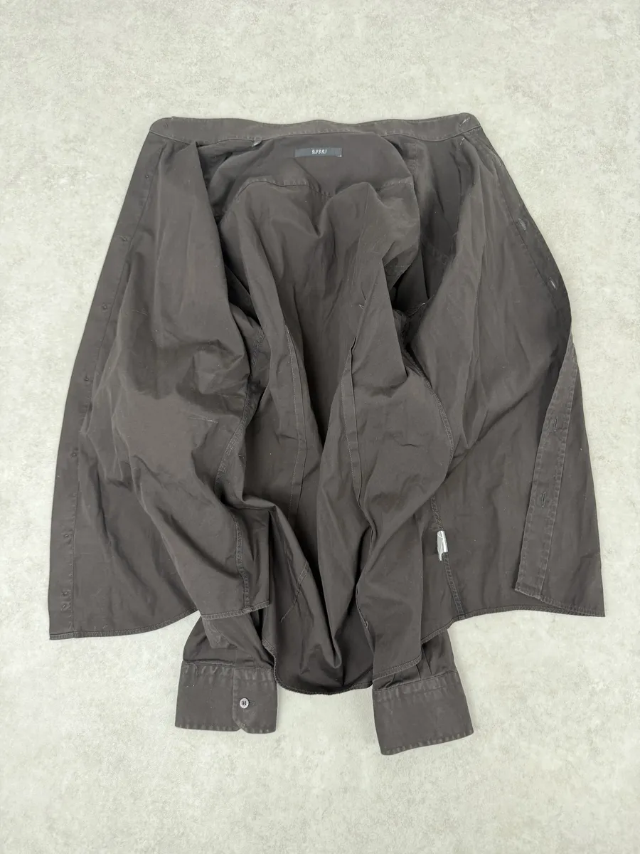 2000s Gucci Brown Minimalist Italian Shirt - Image 9