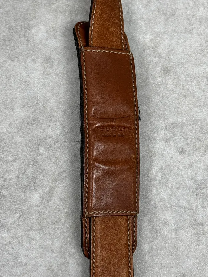 2000s Gucci Brown Monogrammed Leather Shoulder Bag - Image 10