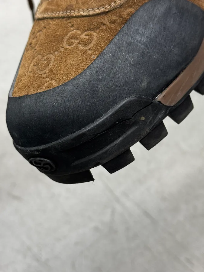 2000s Gucci Brown Nebraska Monogram Hiking Boots - Image 7