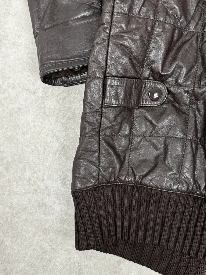 2000s Gucci Brown Quilted Leather Jacket - Image 10