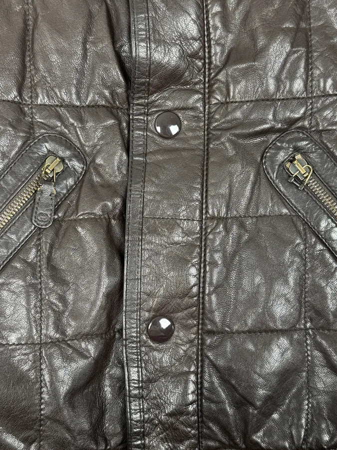 2000s Gucci Brown Quilted Leather Jacket - Image 12