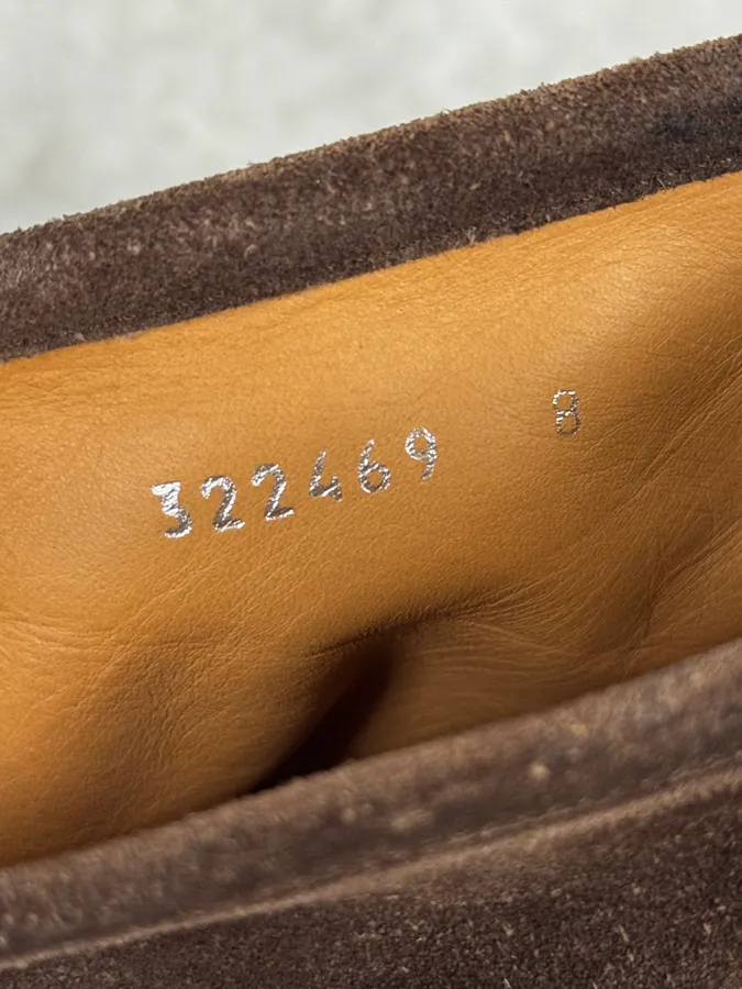2000s Gucci Brown Suede Biker Double Buckle Boots - Image 10